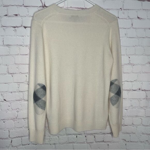 Burberry Brit Womens 100% Cashmere Sweater Ivory Crewneck Pullover Size L‎ - Picture 4 of 10